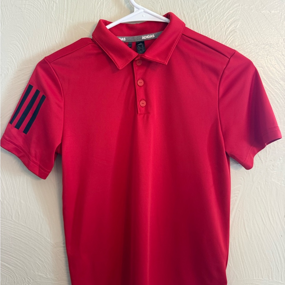 Adidas Boy’s Polo Shirt in Bold Red